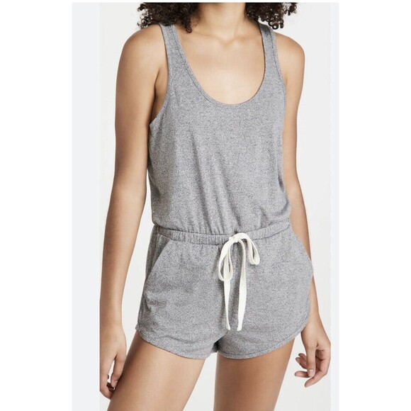 NWT SPIRITUAL GANGSTER Perfect Lounge Romper Heather Grey White Size S MSRP$118 - Picture 3 of 10